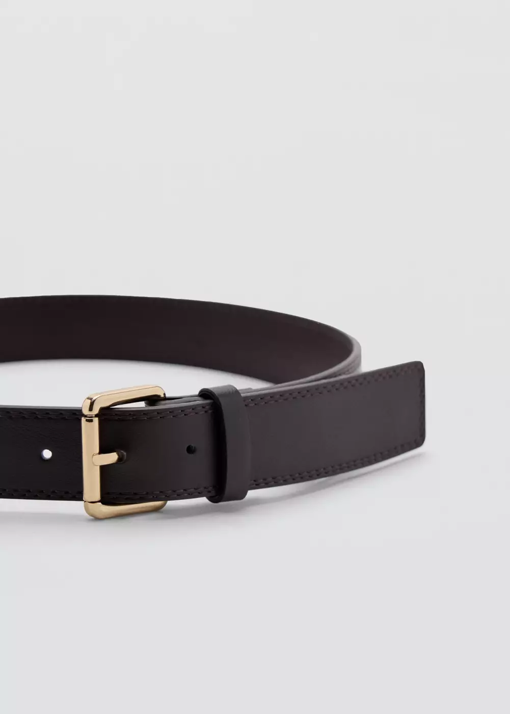 Ceinture large cuir synthétique avec boucle métallique, MANGO