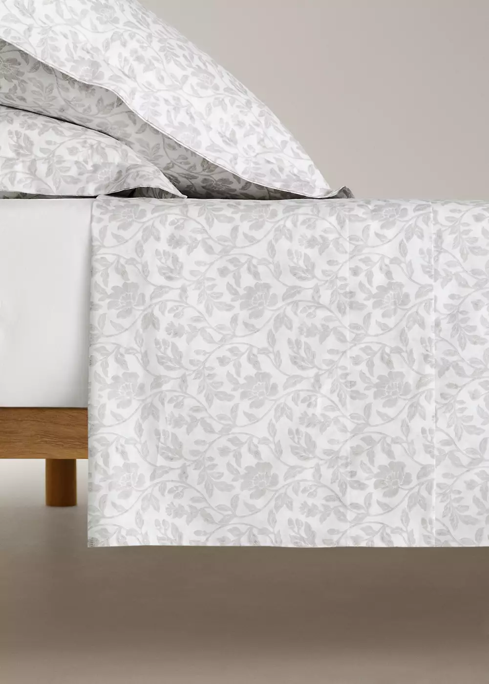 Drap plat percale de coton imprimé fleuri lit 90 cm, MANGO HOME