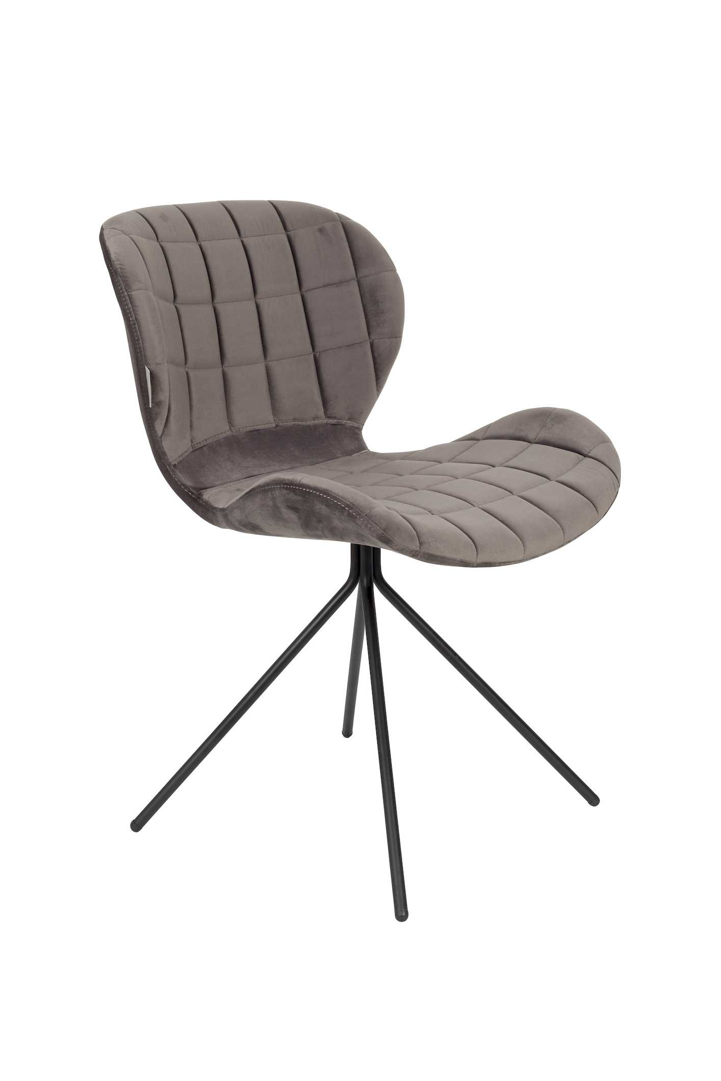 Chaise design en velours, OMG, ZUIVER