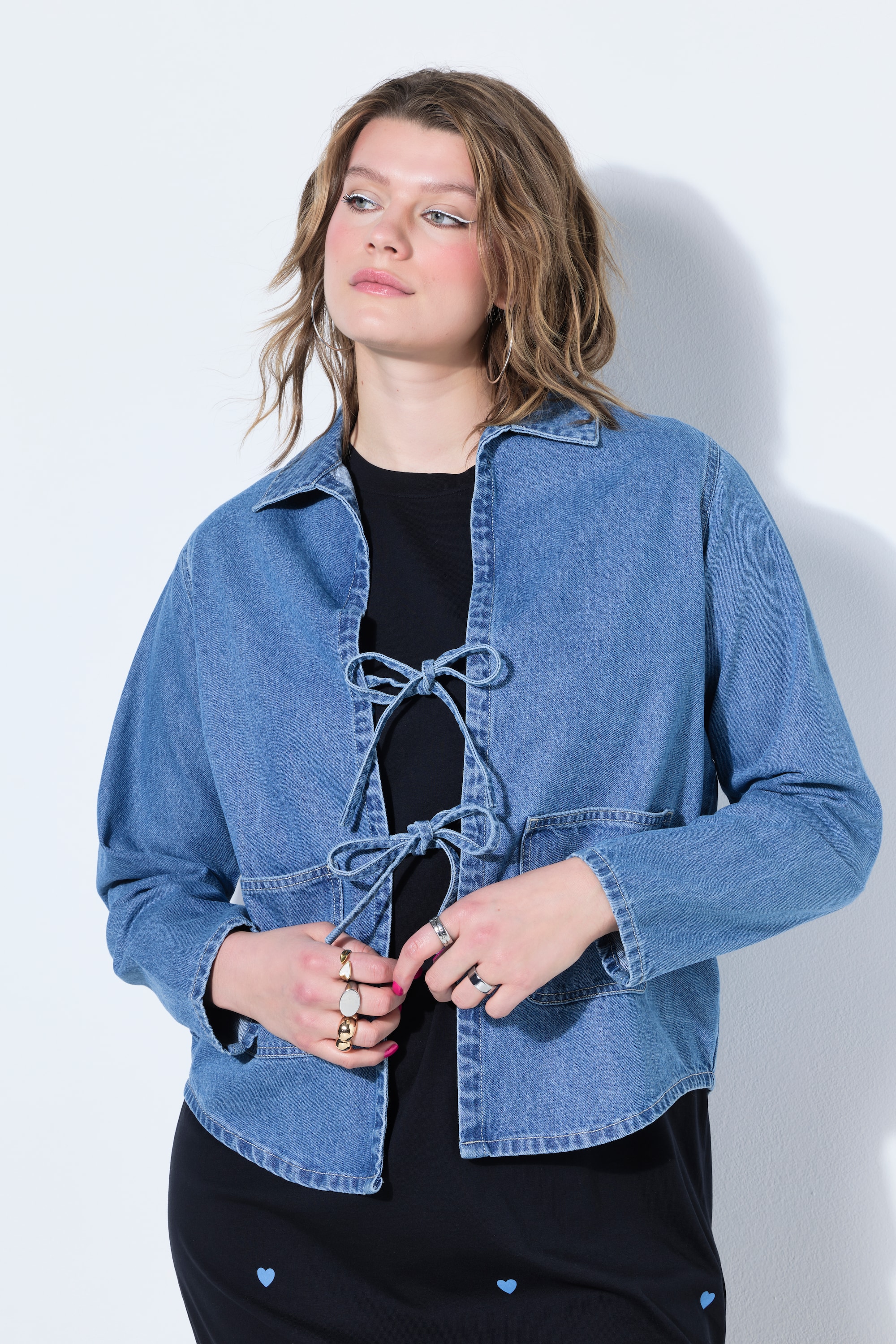 Surchemise en jean oversize à laçage, STUDIO UNTOLD