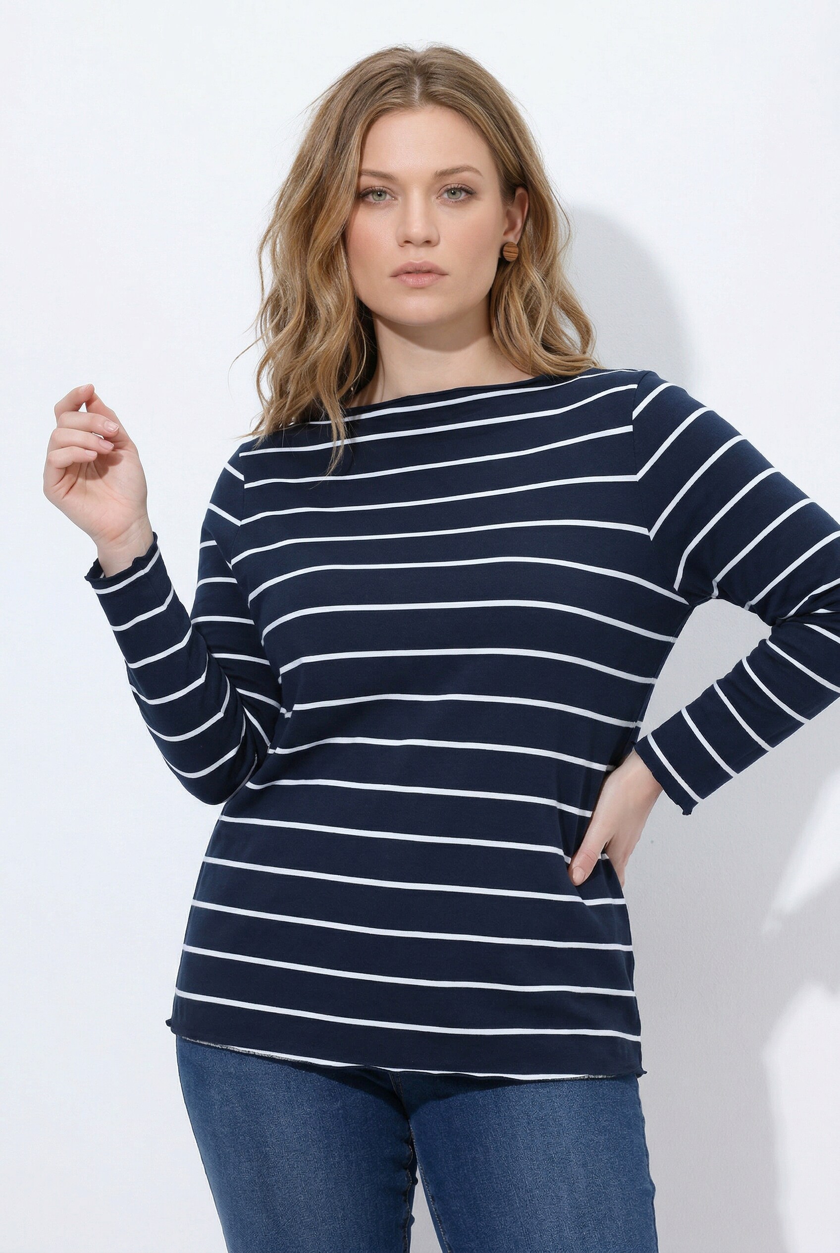 T-shirt en jersey bord-côte, coton bio, ULLA POPKEN