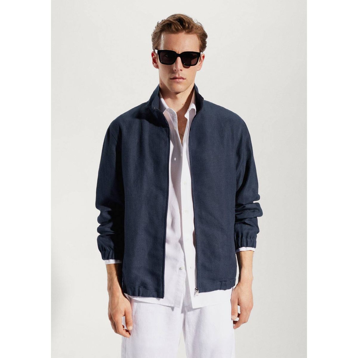 Veste lin homme bleu marine cheap