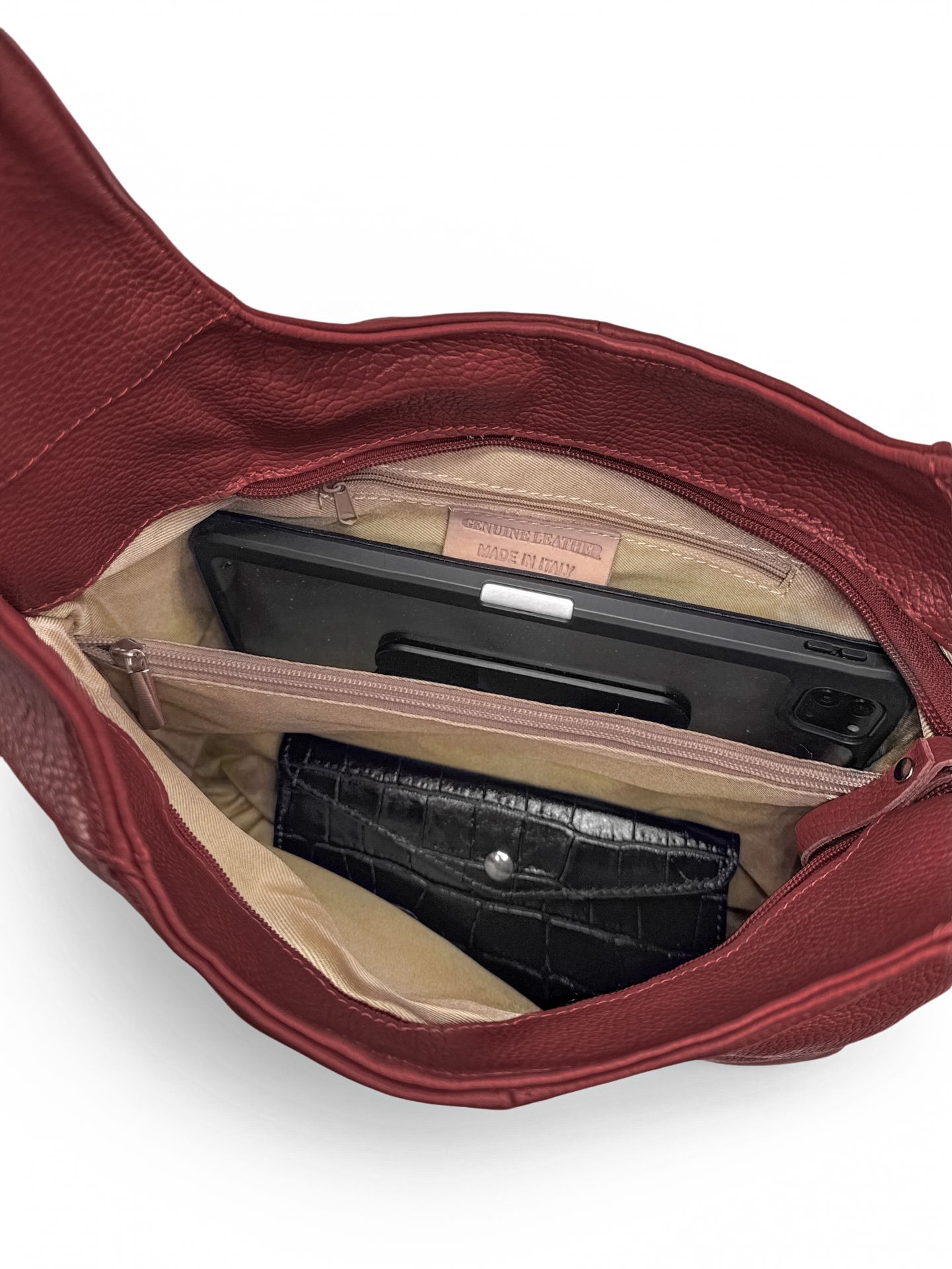 Sac Bandoulière En Cuir Rose Artisanal - Marque Lavorazione Artigianale, Made In Italy - Très Bon état