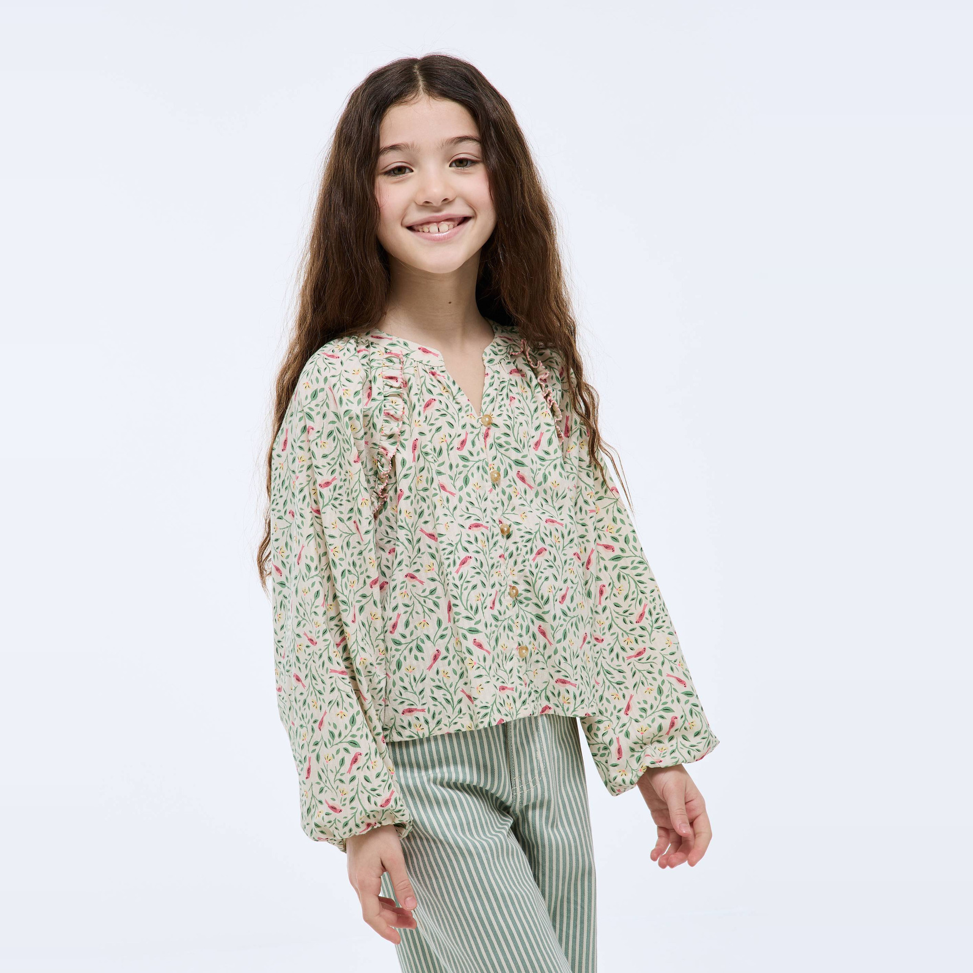 Blouse imprimée en coton, MONOPRIX