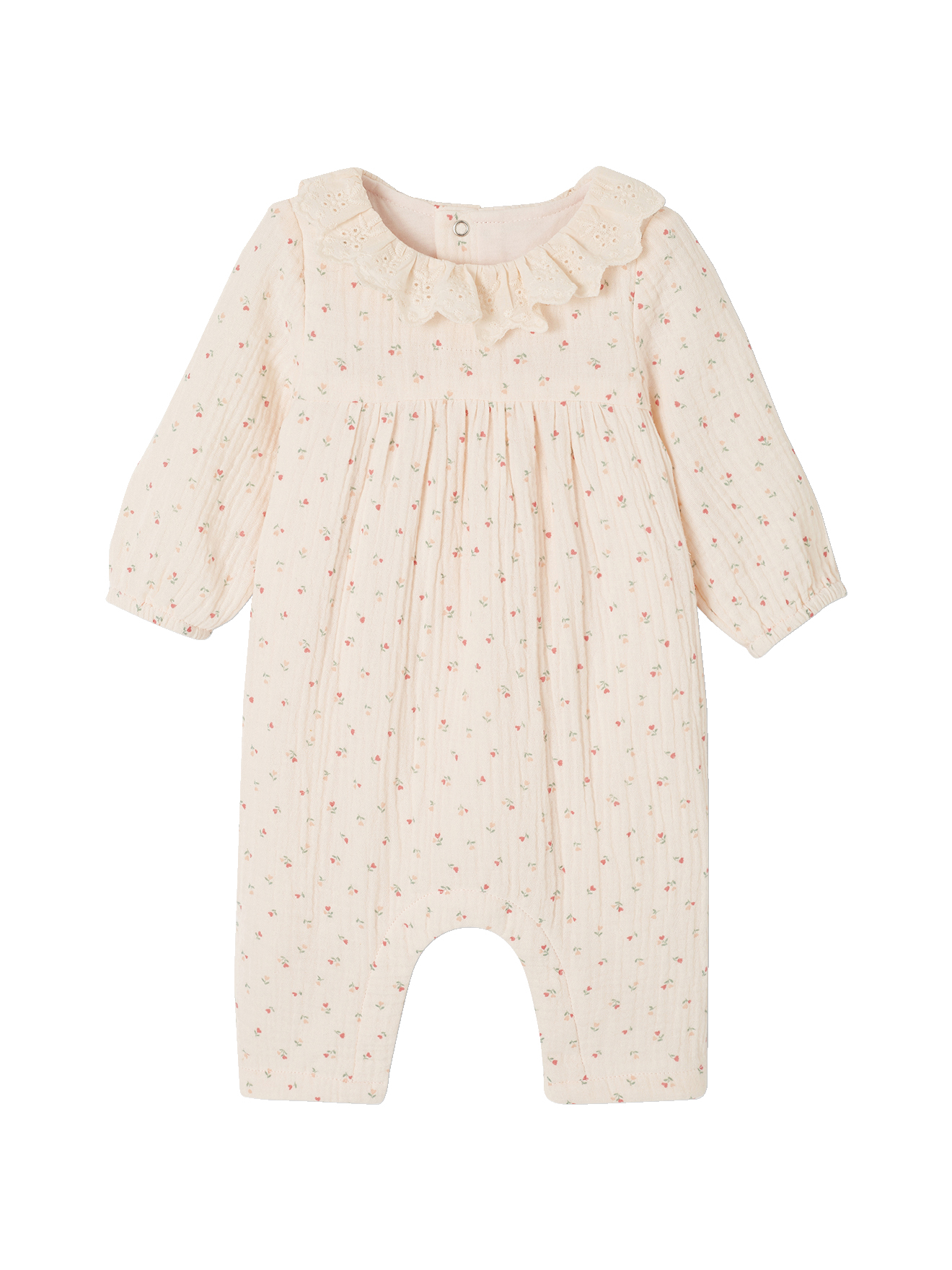 Combinaison en gaze de coton doublé bébé, VERTBAUDET