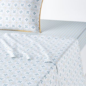 Teyben Floral Tile 100% Cotton Flat Sheet LA REDOUTE INTERIEURS image