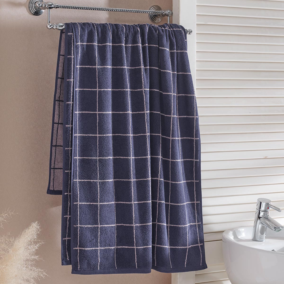Drap de bain 500 g/m² ARCADIA CHECK, SENSEI MAISON
