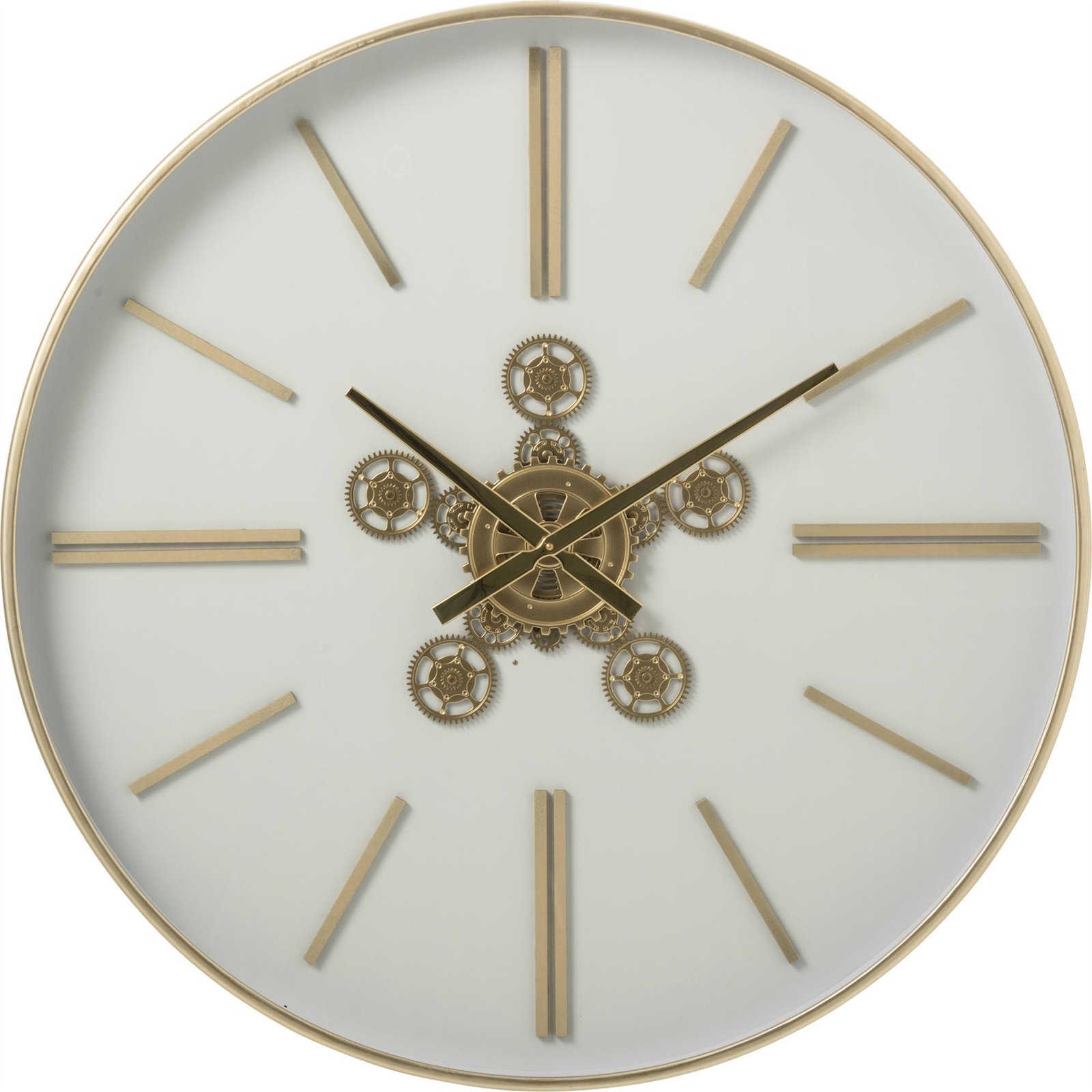 Horloge murale ronde en métal doré, RECOLLECTION