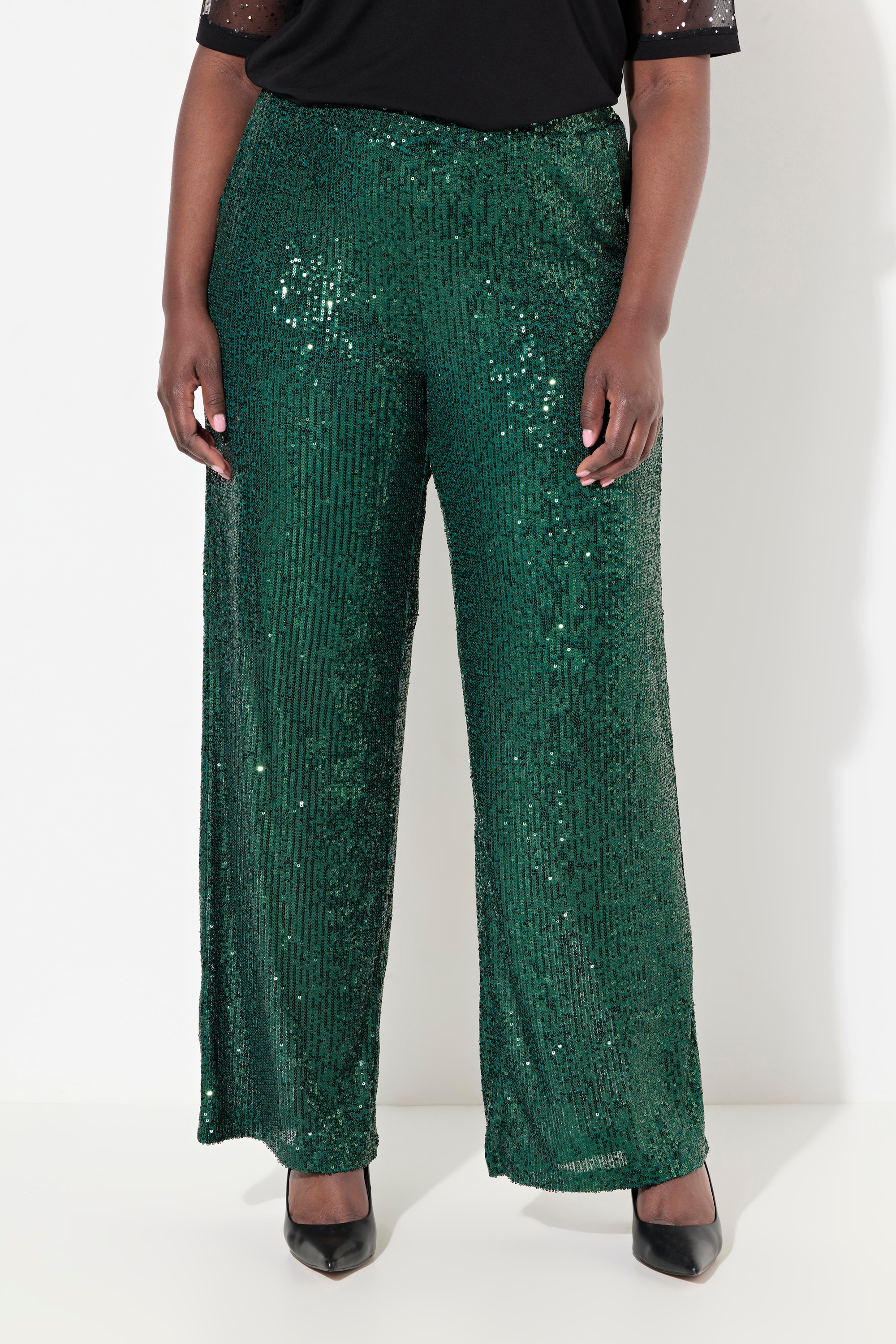 Pantalon à sequins. Taille élastique, ULLA POPKEN