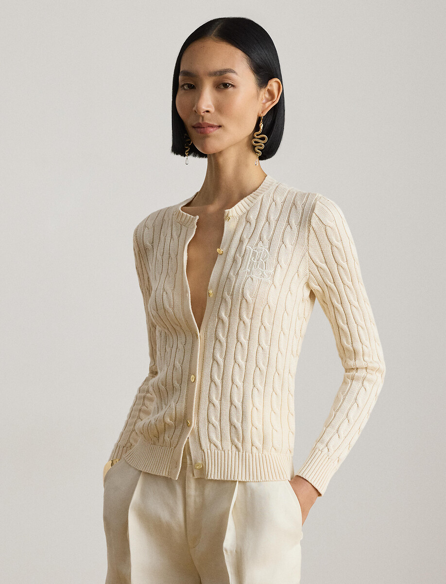 Cardigan col rond torsadé, LAUREN RALPH LAUREN