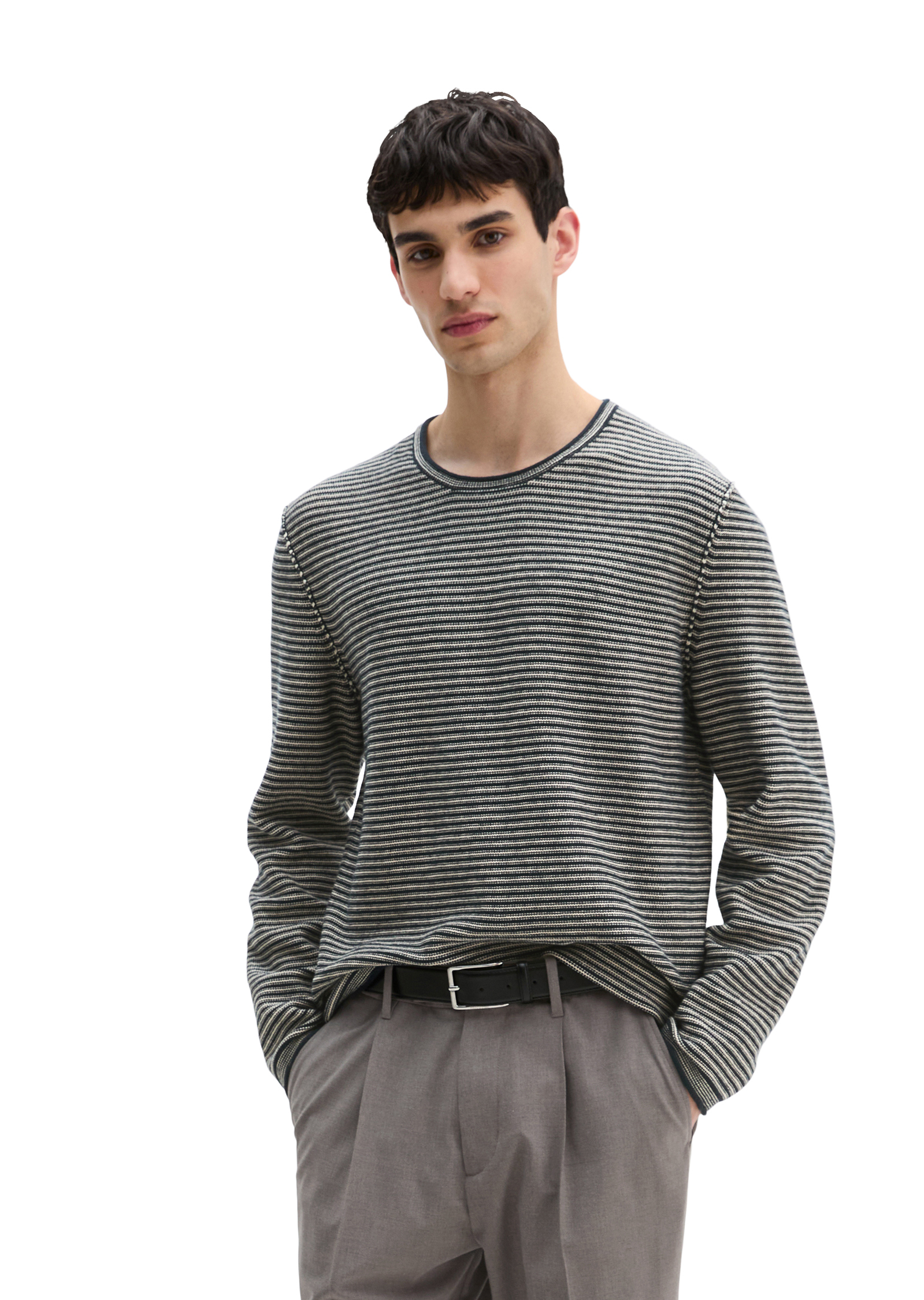 Pull-over regular en coton bio et en lin, MARC O'POLO