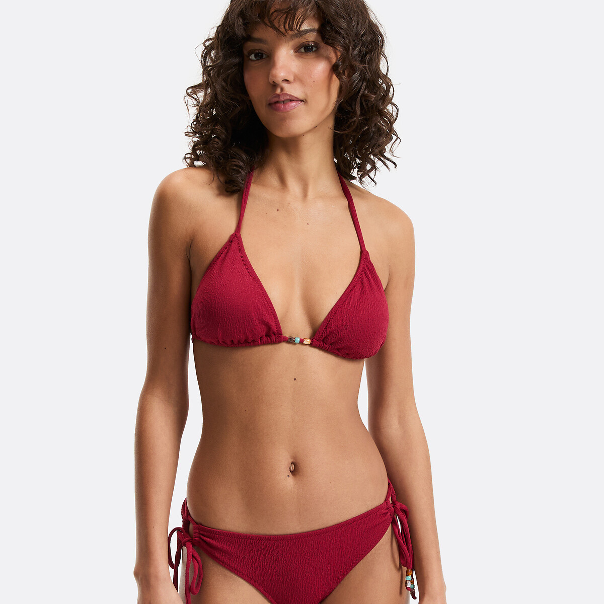 Haut de maillot de bain triangle en matière texturée, LA REDOUTE COLLECTIONS