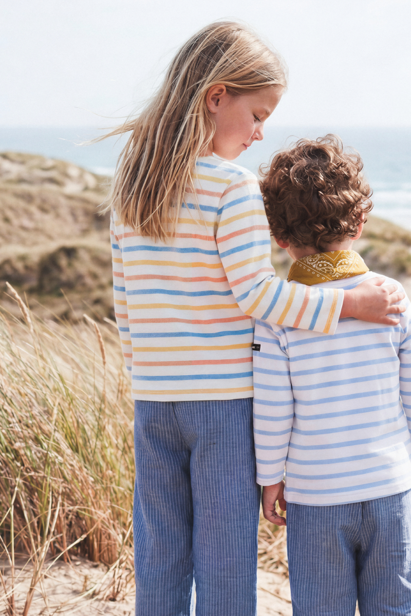 Marinière 4 couleurs en coton rustique KIDS, ARMOR-LUX