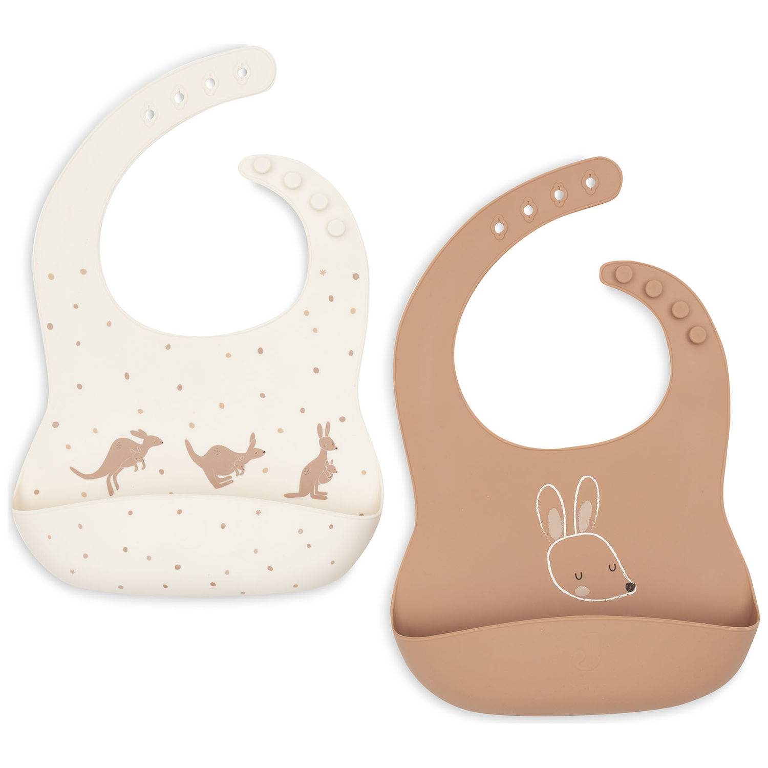 Lot de 2 bavoirs en silicone, JOLLEIN
