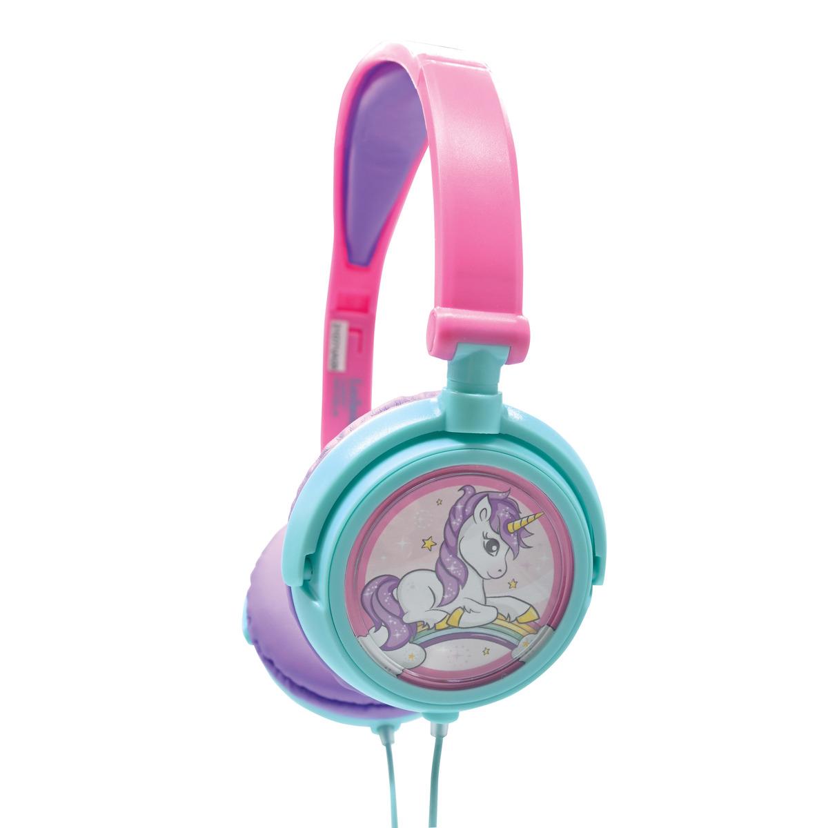 Casque stéréo filaire pliable Coloris Licorne, LEXIBOOK