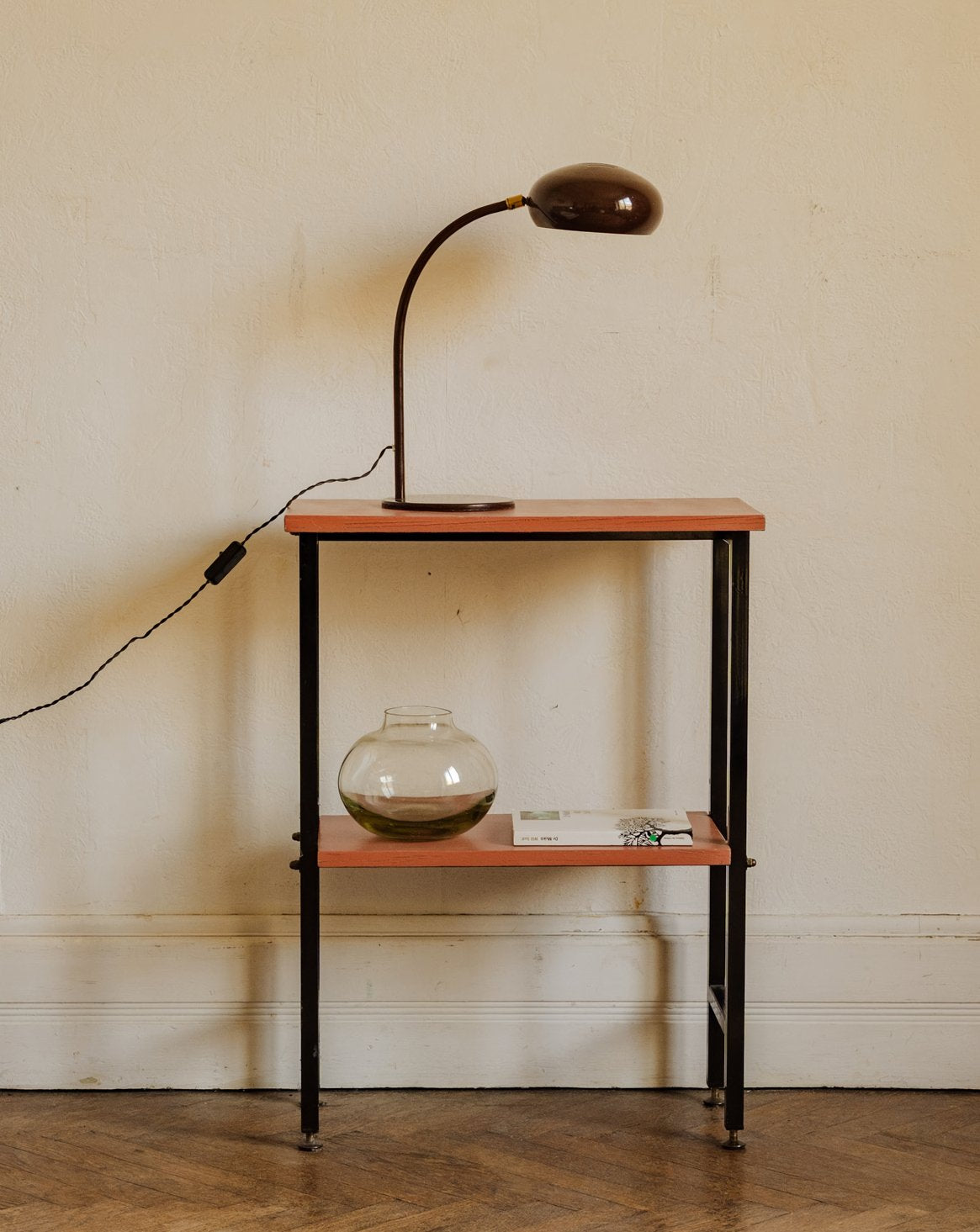 Lampe à poser en métal marron Julia N°1096 - Bon état, DEBONGOUT
