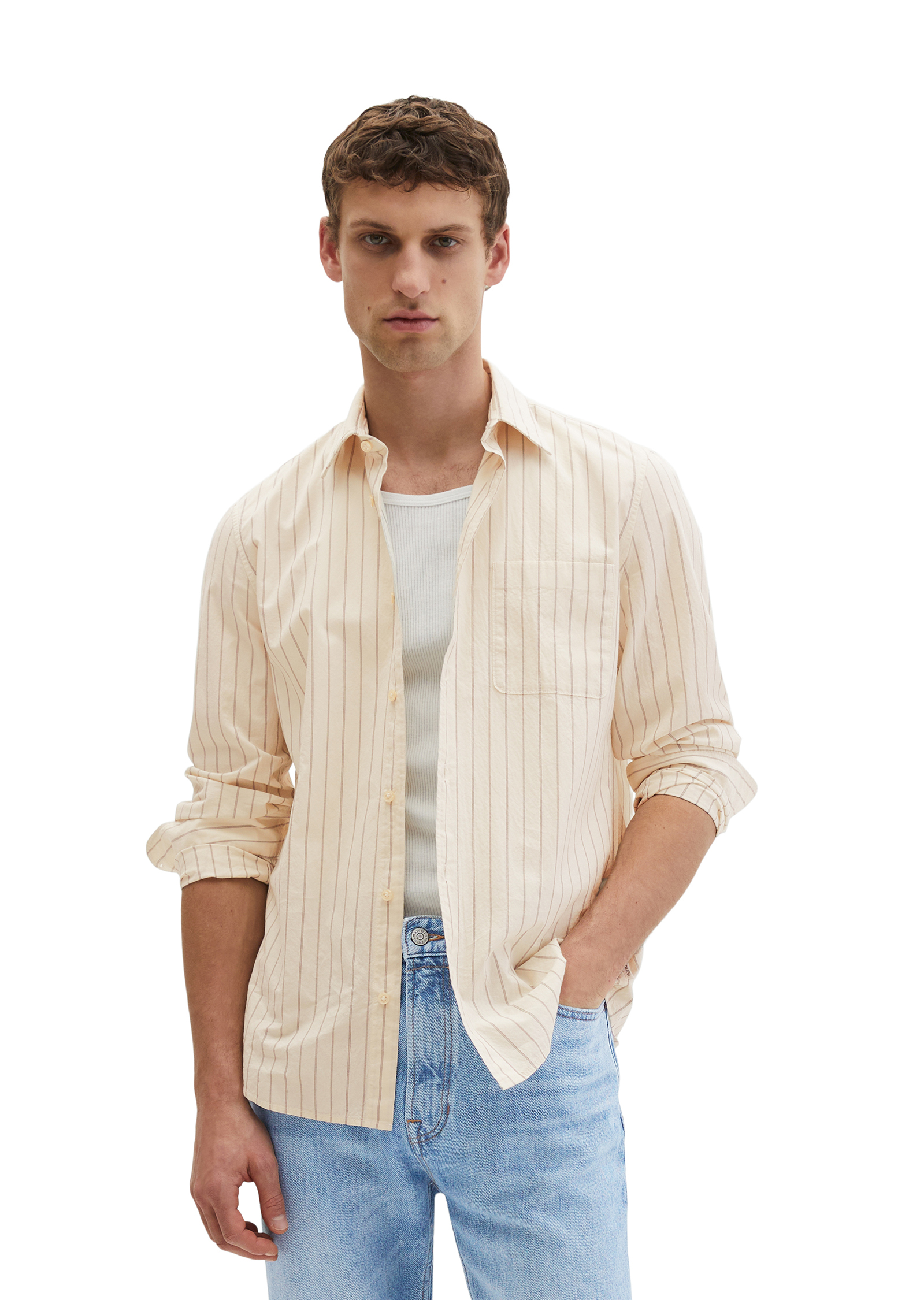Chemise shaped en popeline de coton bio en mouvement, MARC O'POLO