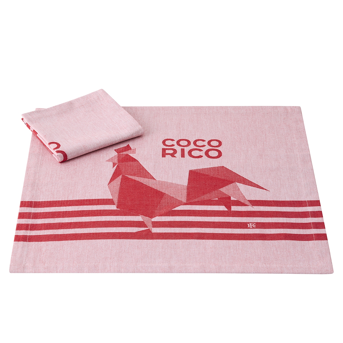 Lot de 2 serviettes en Coton, COCO-RICO, LE JACQUARD FRANCAIS