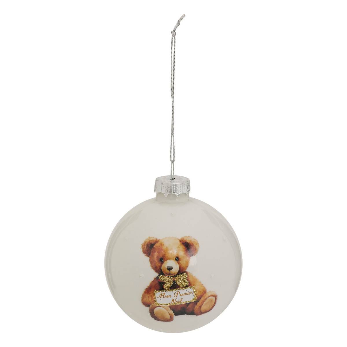 Boule verre ourson Mon Premier Noël D.8 cm, FEERIC LIGHTS & CHRISTMAS
