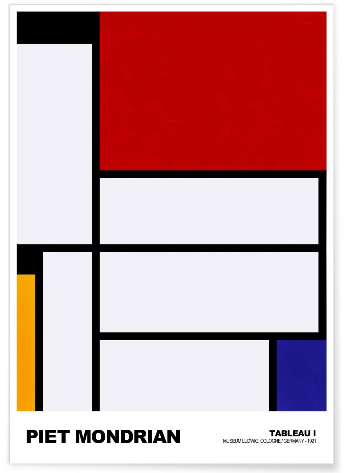 Affiche Piet Mondrian Tableau 1, L'AFFICHERIE