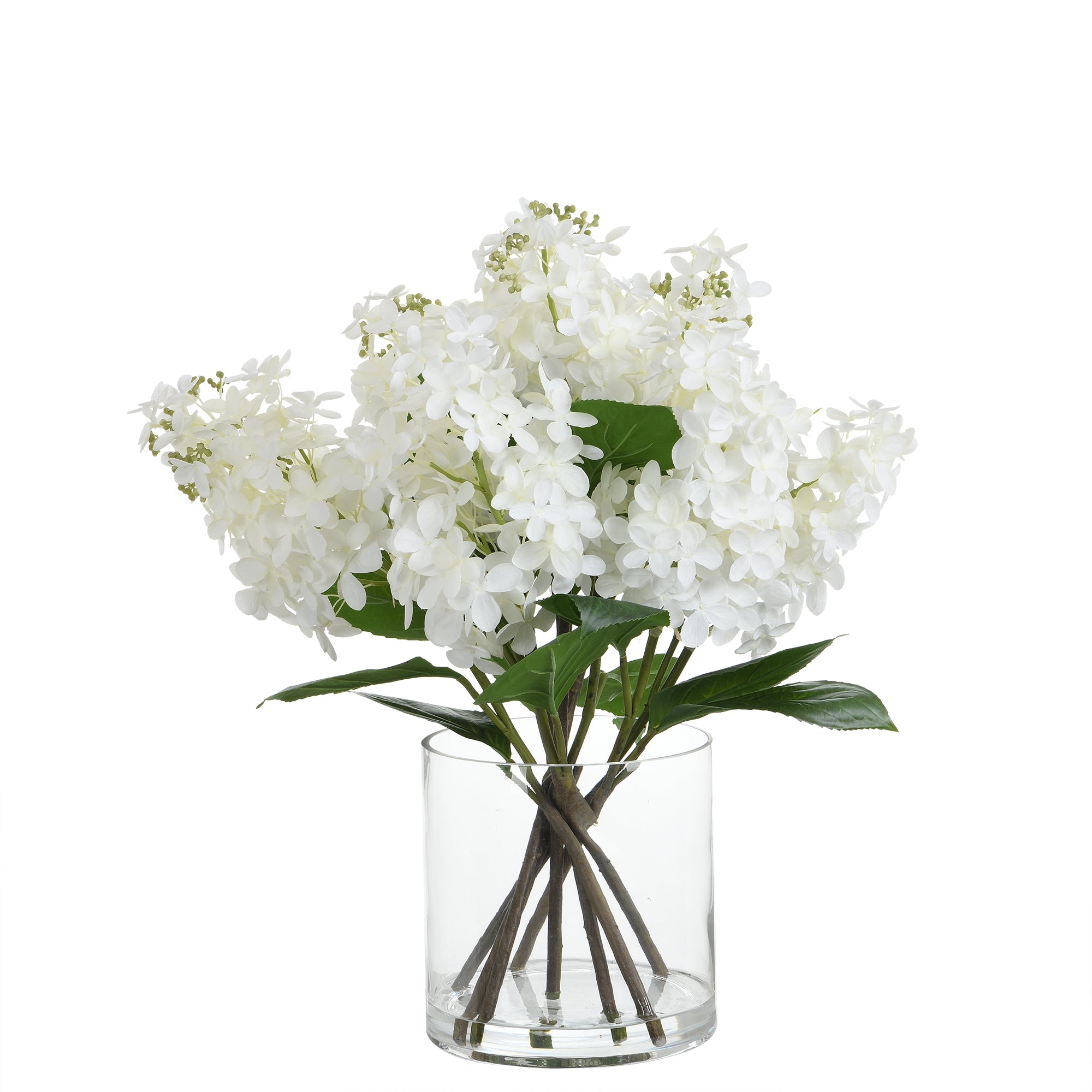 Composition d'hydrangeas artificielle pointus en vase H55, SIA DECO