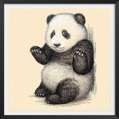 Affiche enfant Affiche illustration vintage panda HEXOA