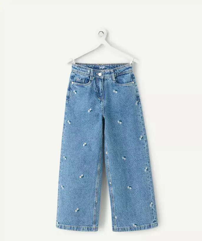 Jean large avec broderie, TAPE A L'OEIL