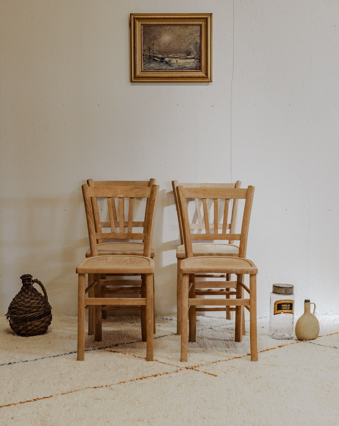 Lot de 4 chaises en bois Claude N°1171 - Bon état, DEBONGOUT