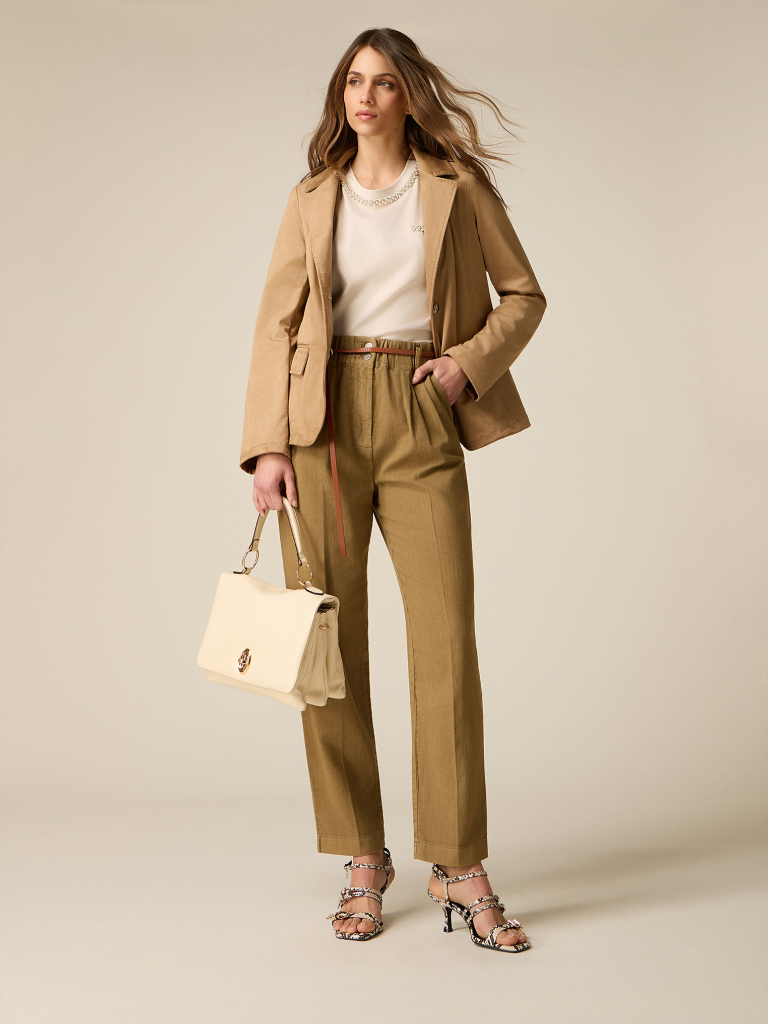 Pantalon baggy paperbag, OLTRE
