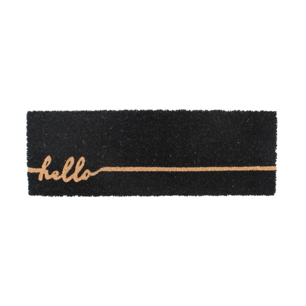 Paillasson de marche imprimé hello en coco 25x75cm, ORNAMI