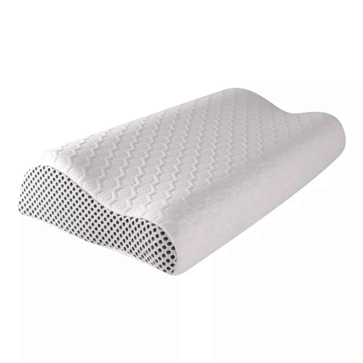 Oreiller fibres synthétiques blanc Memoergo respirant memoire de forme, GARNIER THIEBAUT
