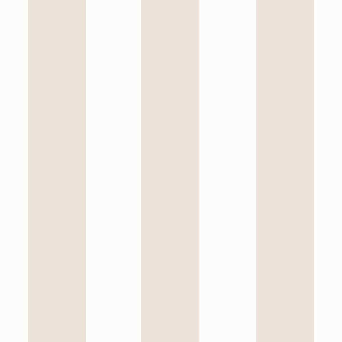 Papier peint rayures larges beige sable blanc, HEXOA