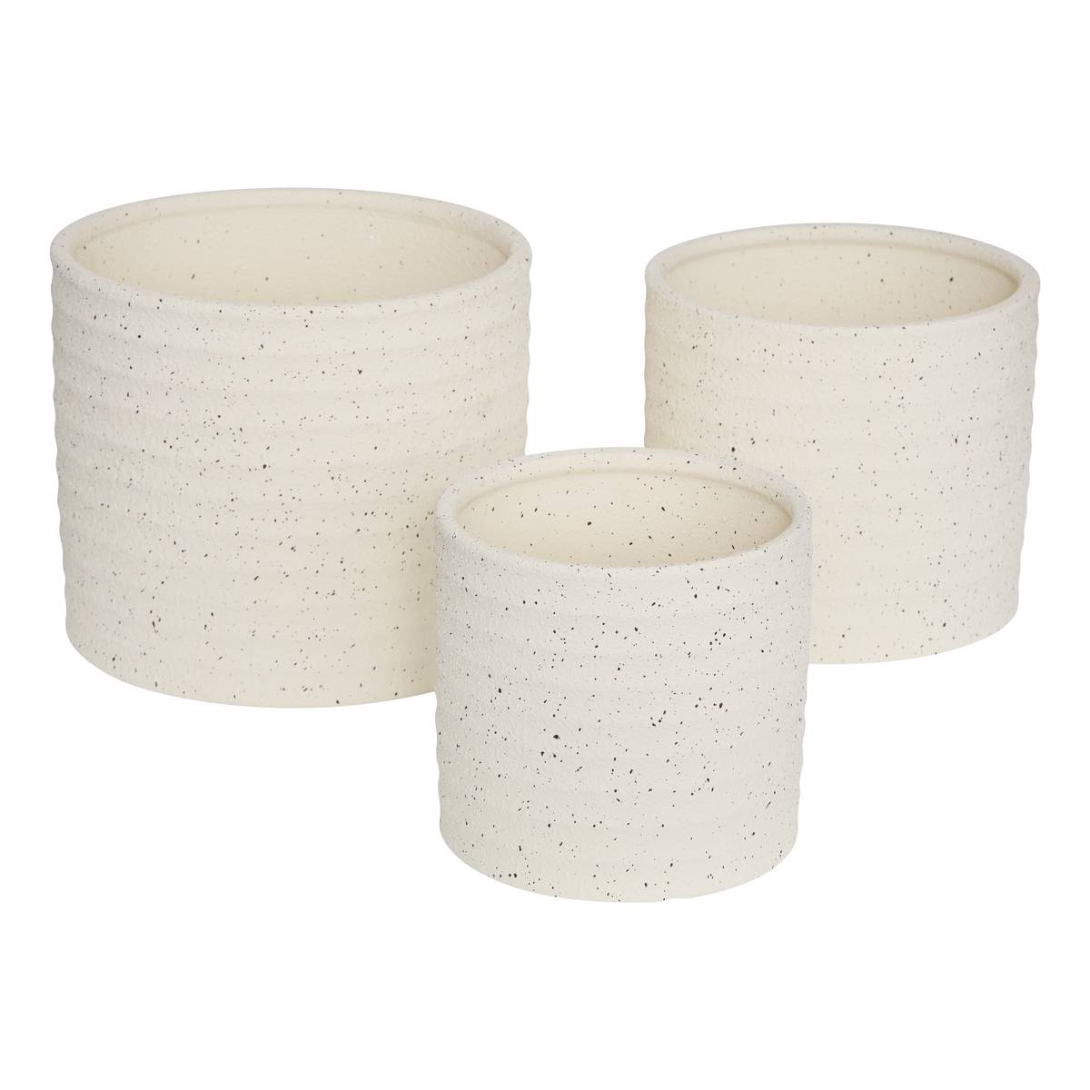 Lot de 3 pots de fleurs en grès ELLY, ATMOSPHERA