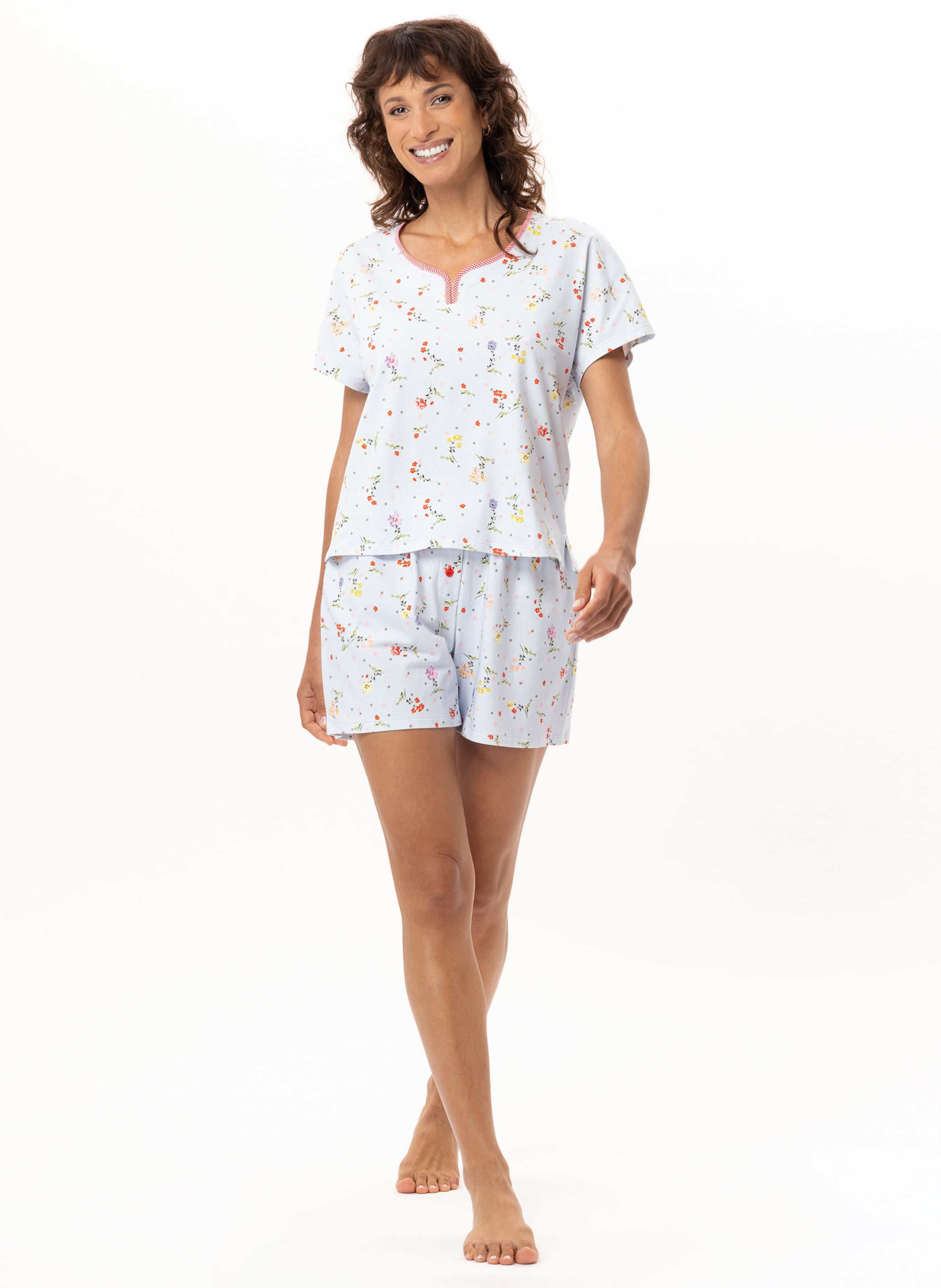 Pyjama short en coton DAISY 200, LE CHAT