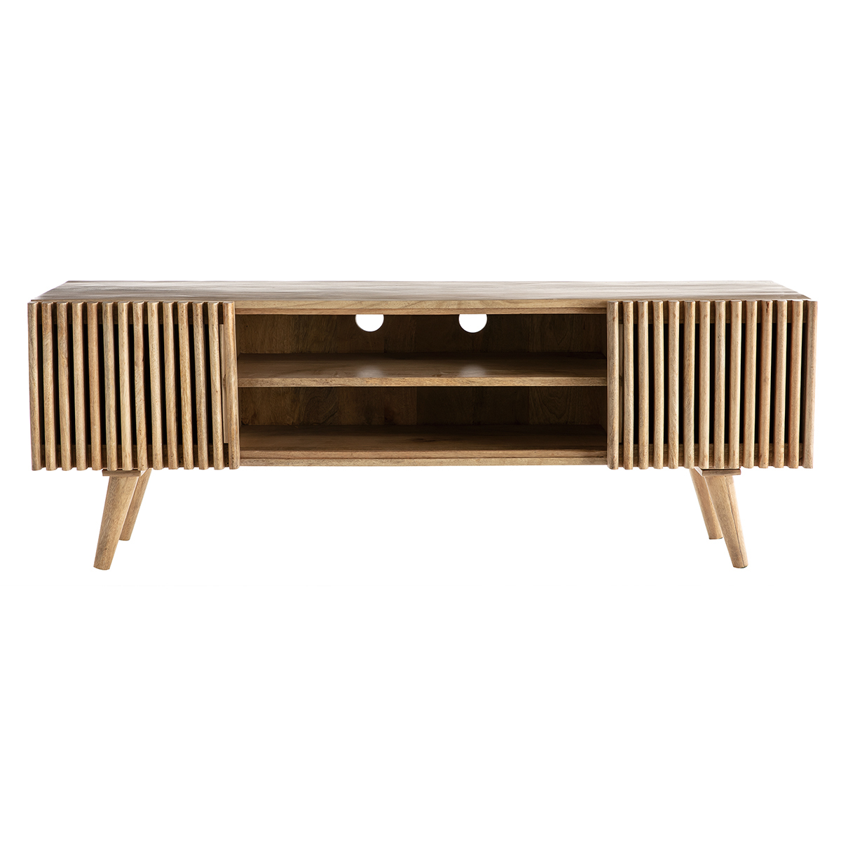 Meuble TV avec portes coulissantes L140 cm ALBA, MILIBOO