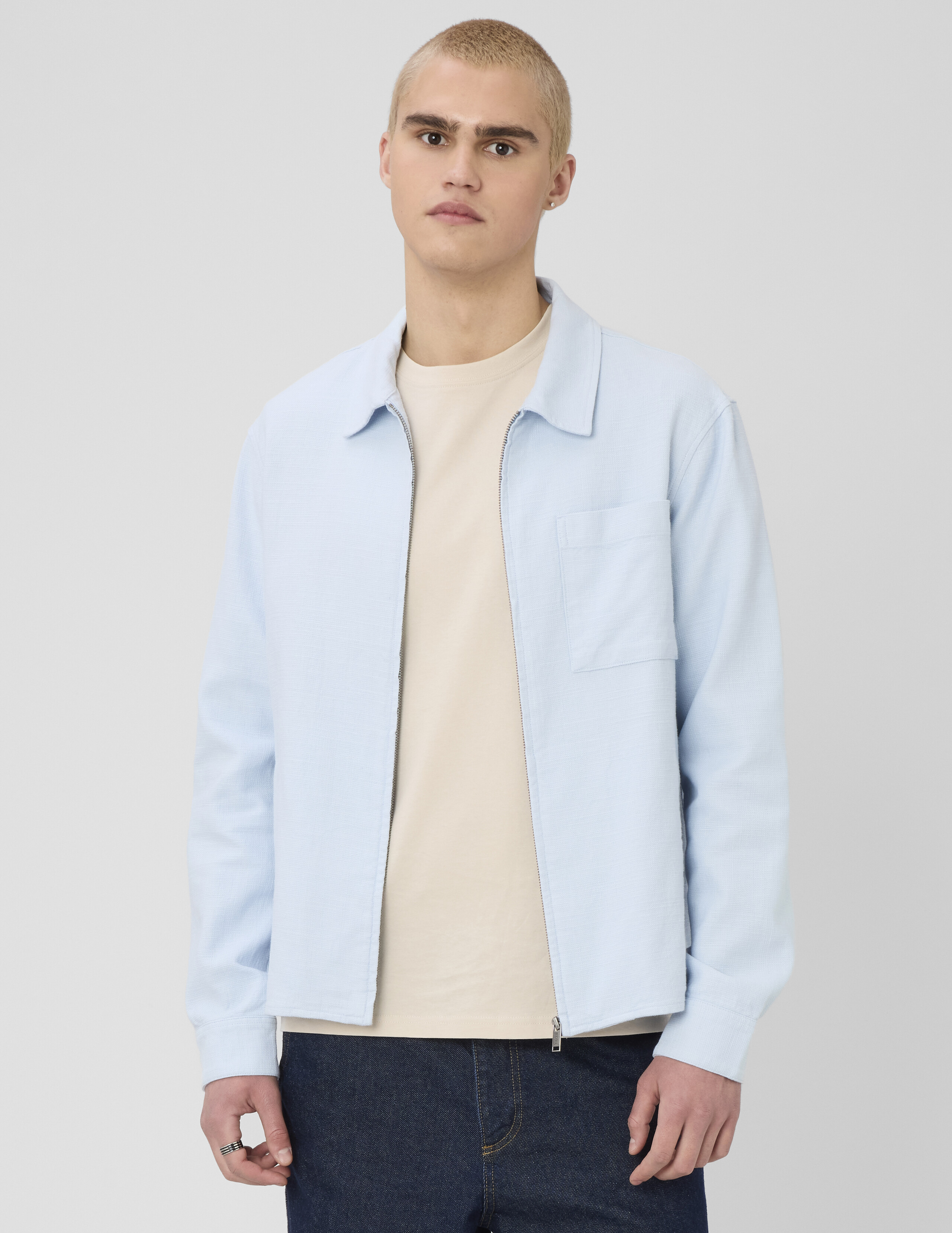 Veste zippée texturée, BZB
