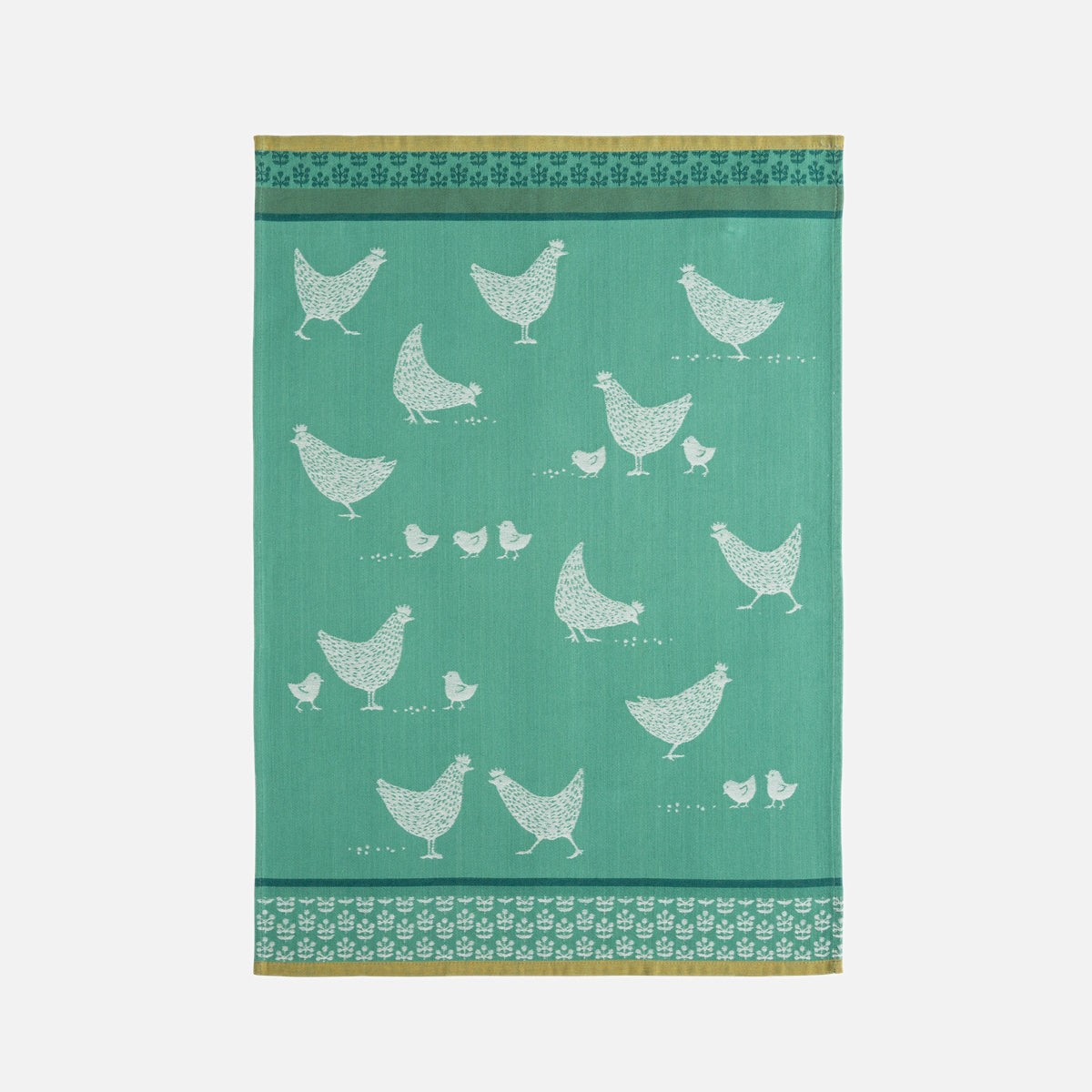 Torchon jacquard en coton POULETTES, COUCKE