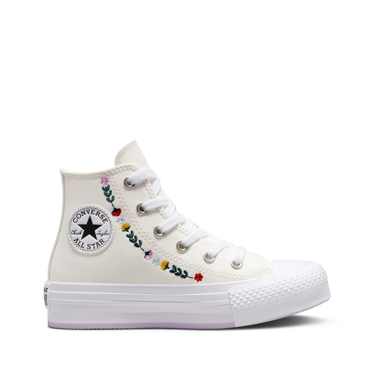 Kids chuck taylor lift festival broderie canvas high top trainers ...