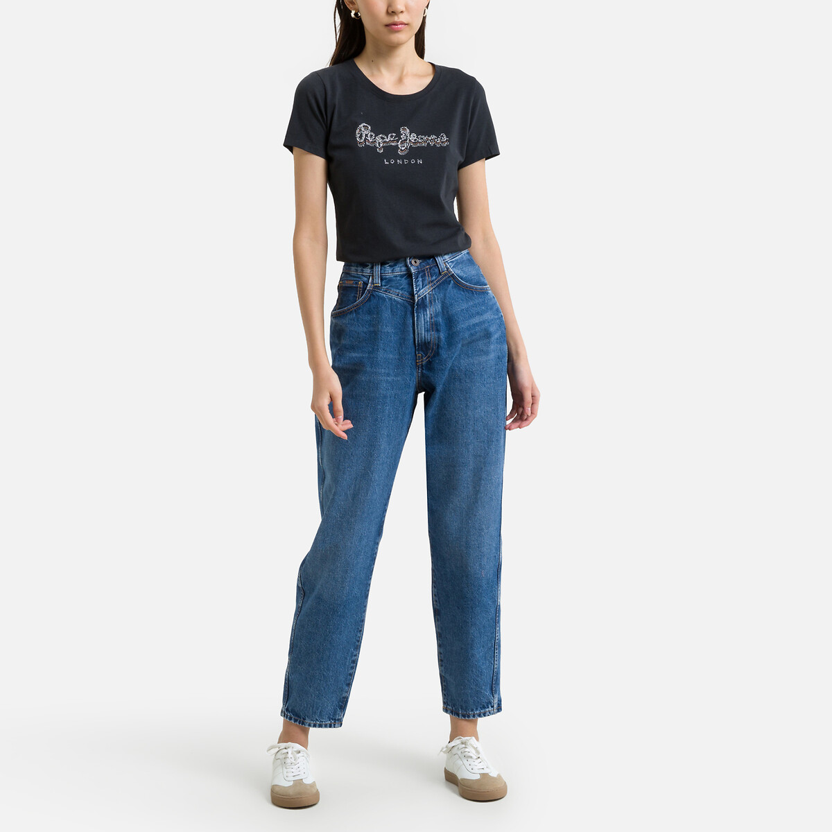 Tapered rachel jeans with high waist ocean blue wiser Pepe Jeans | La  Redoute