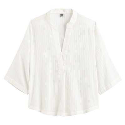 Losse blouse in reliëf stof LA REDOUTE COLLECTIONS
