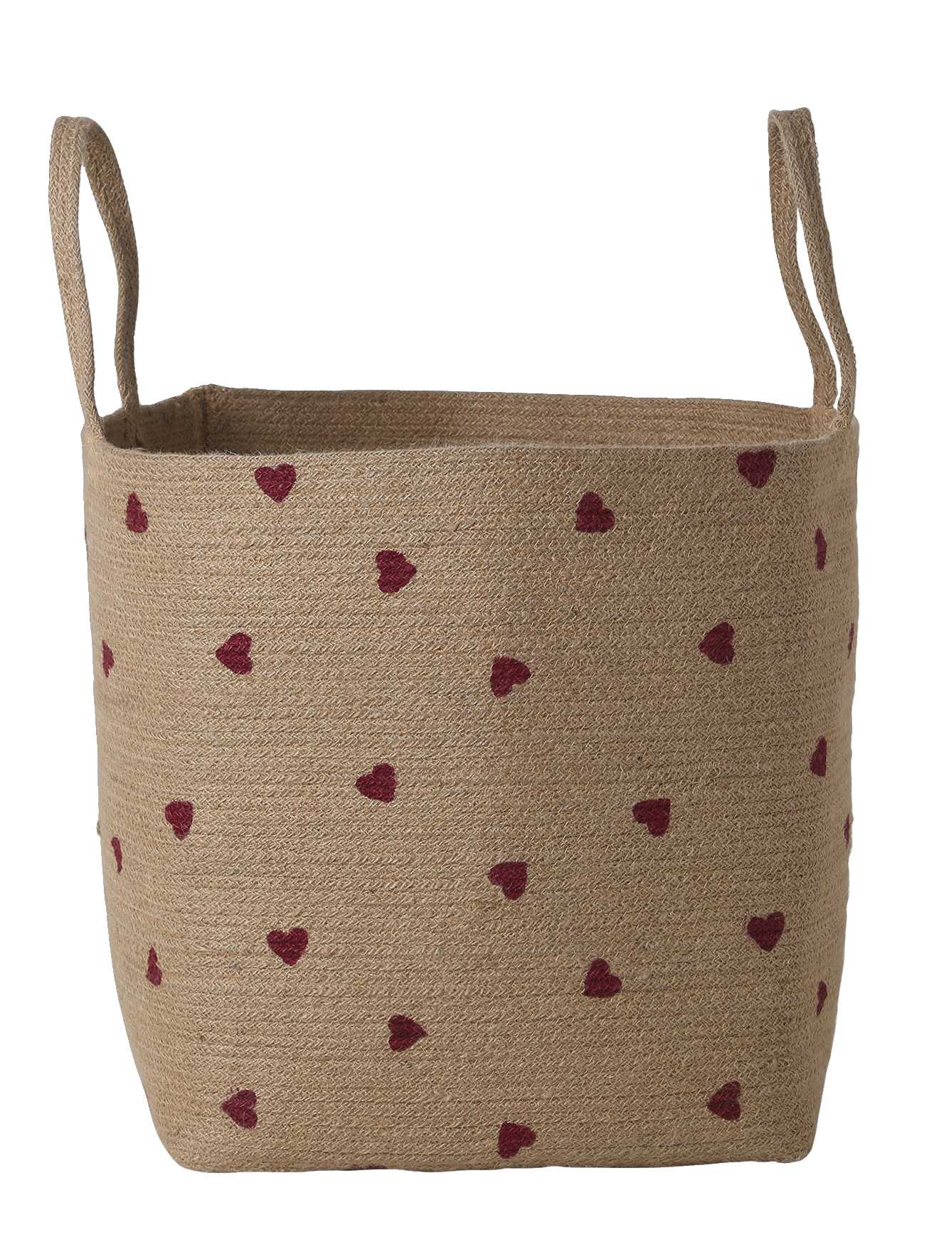 Panier de rangement XL coeur en jute CHERRY, VERTBAUDET