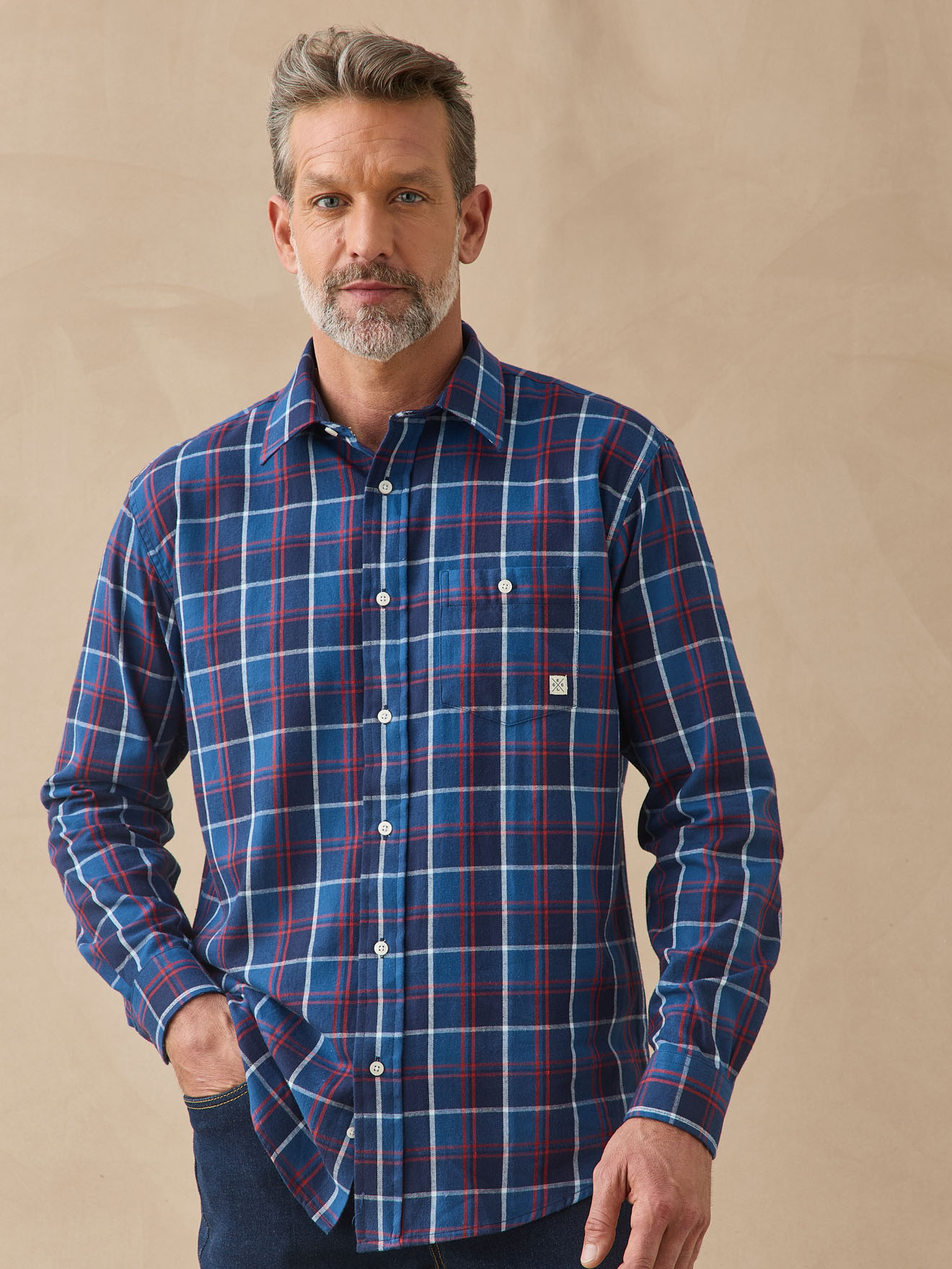 Chemise en flanelle pur coton homme, DAXON