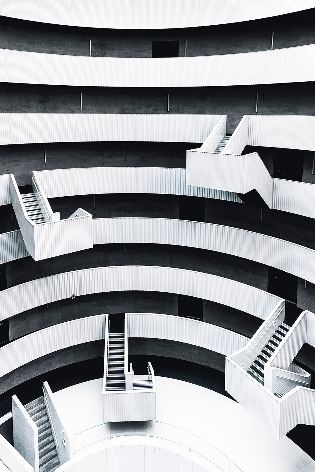 Tableau architecture escalier suspendu, HEXOA
