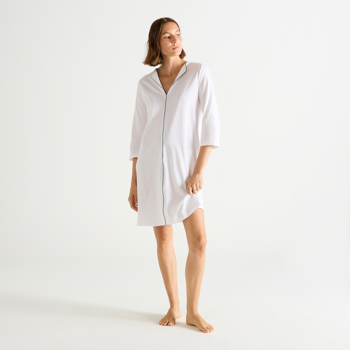 Chemise de nuit courte col v en jersey ONDINE, LAURENCE TAVERNIER