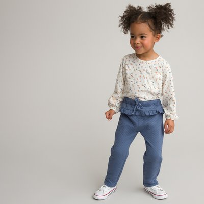 Quilted Ruffled Joggers in Cotton Mix LA REDOUTE COLLECTIONS