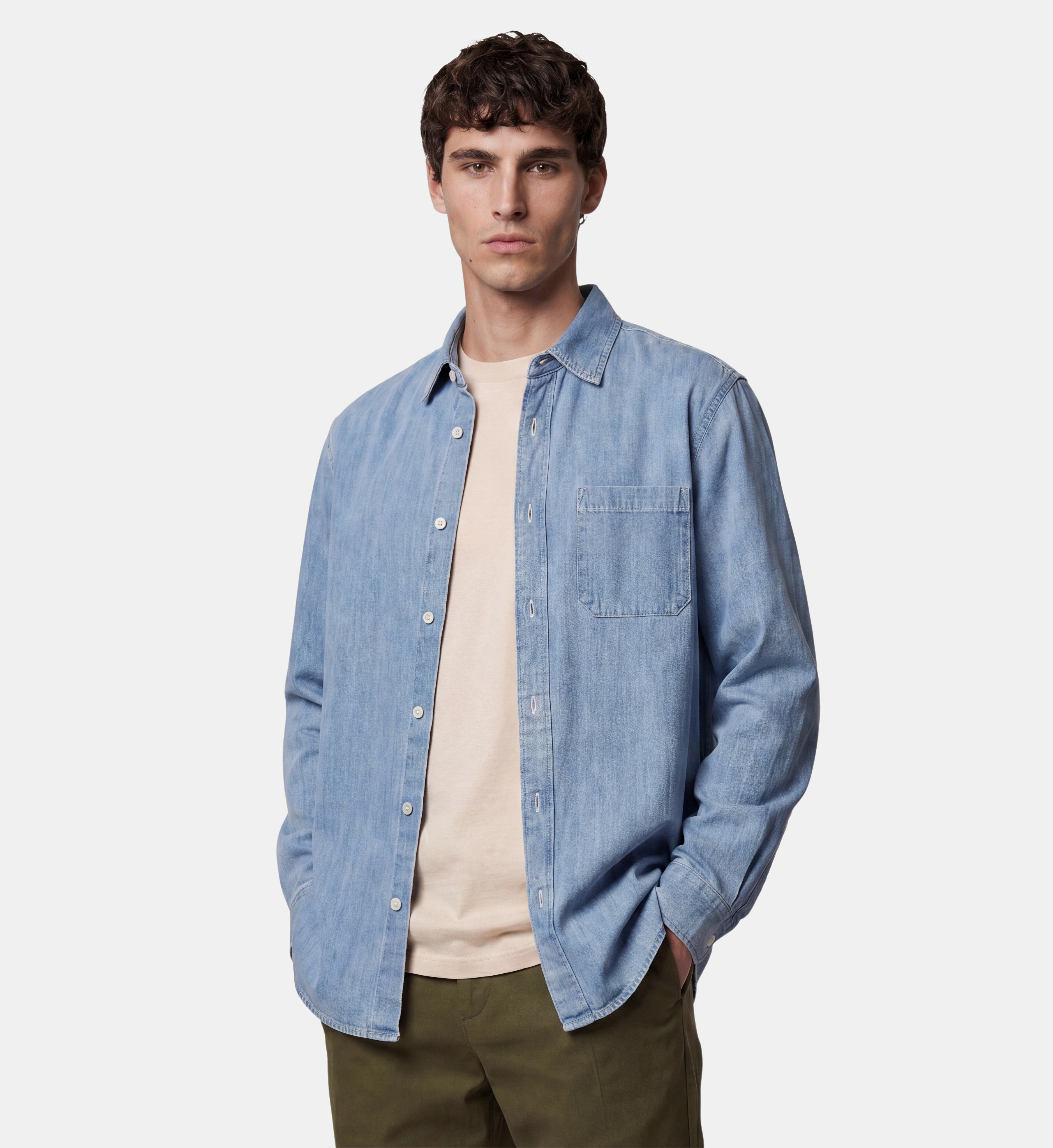 Chemise droite tirnim en coton denim, GALERIES LAFAYETTE