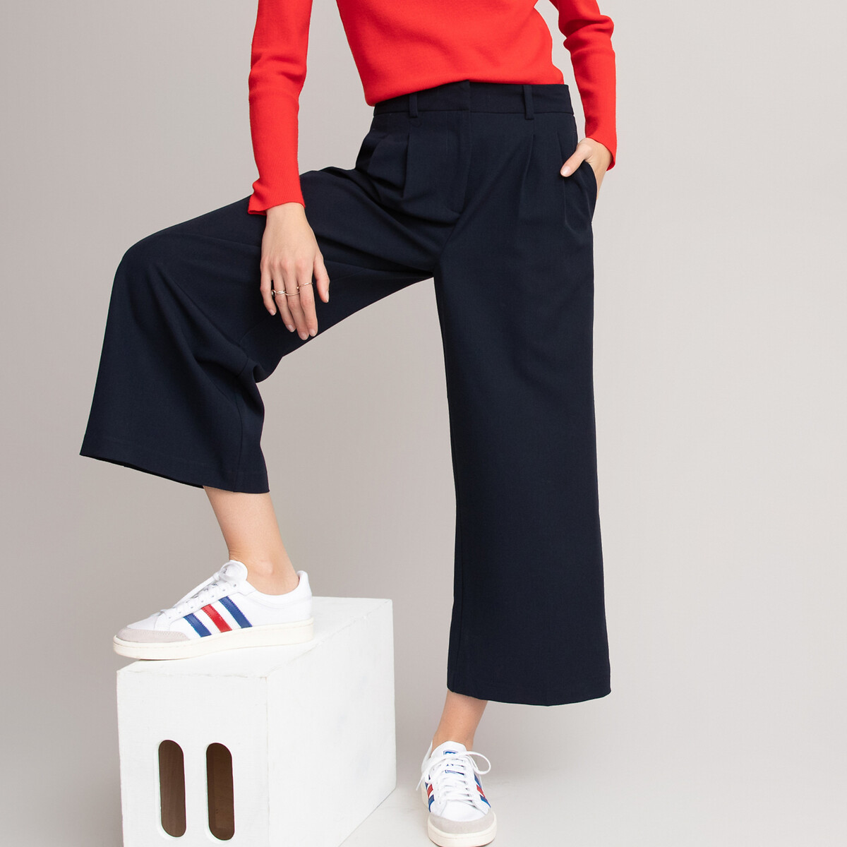 La Redoute Femme Vêtements Pantalons & Jeans Jeans Baggy & Large Pantalon large raccourci 