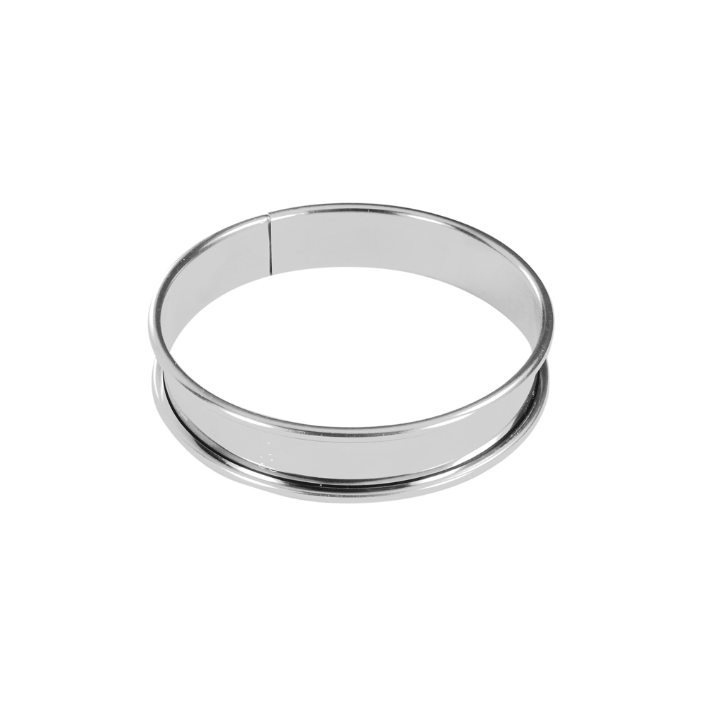 Cercle à tarte bord roulé 8 cm en inox, DE BUYER