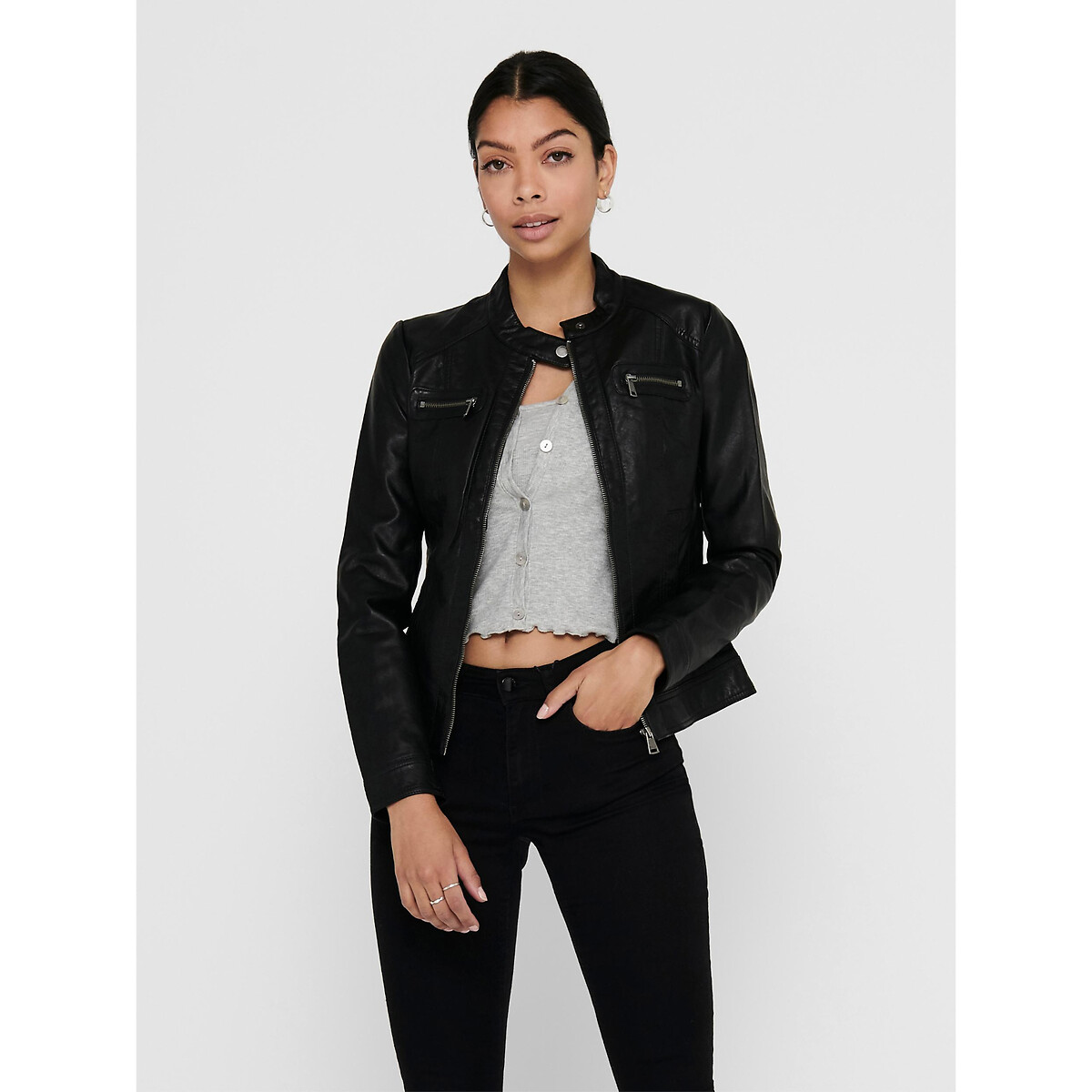 Only faux shop leather jacket