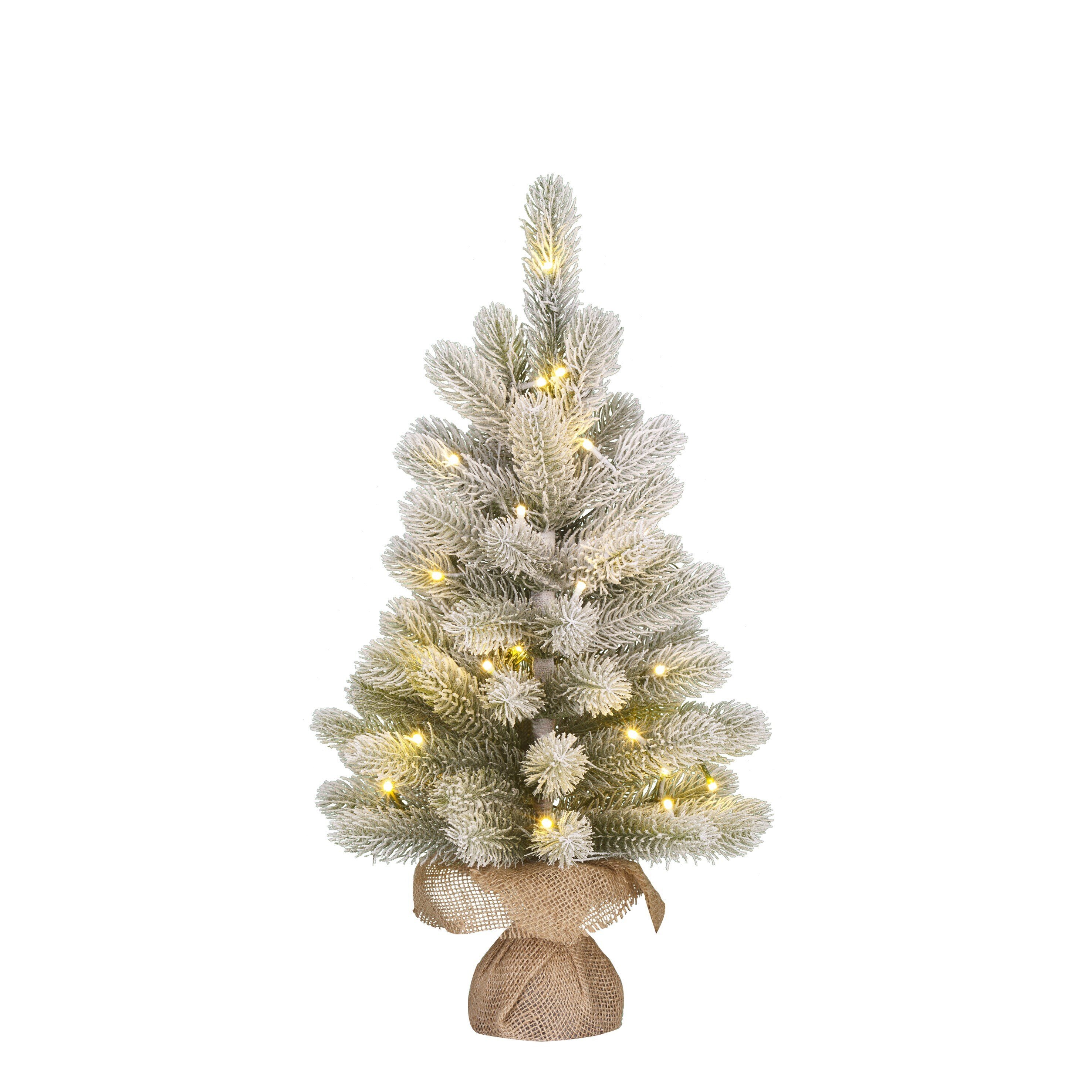 Sapin de Noël artificiel enneigé avec LED H60 cm NAGOYA, BLACK BOX TREES